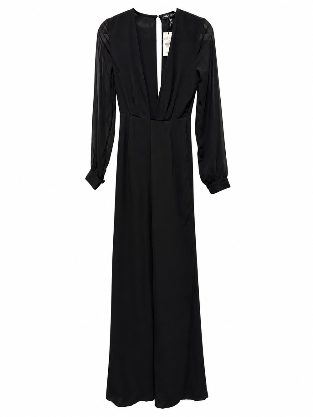 Elegant Black V-Neck Long Sleeve jumpsuit